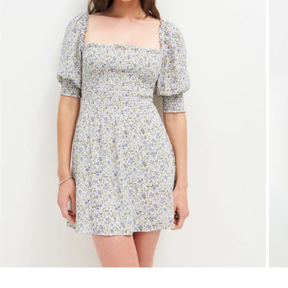 Reformation XS Floral Puff Sleeve Dress